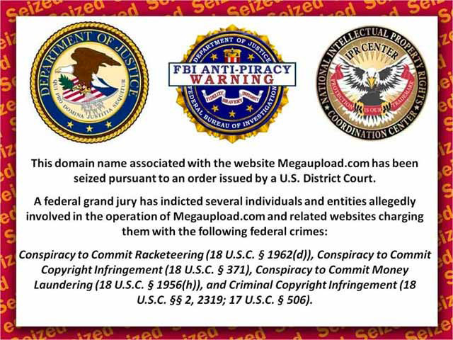saisie de megaupload.com par le FBI