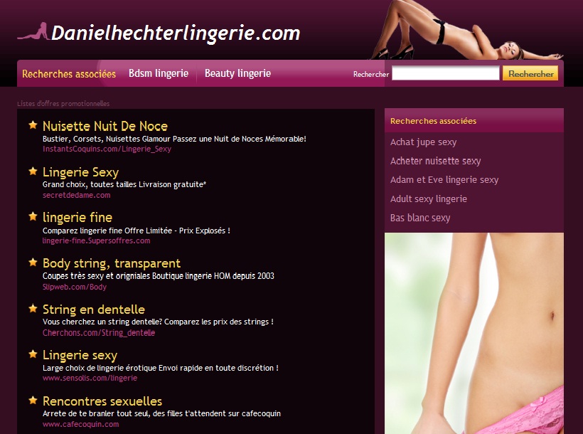 capture d'écran de danielhechterlingerie.com