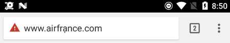 attaque à l'homographe : nom de domaine affiché par Android