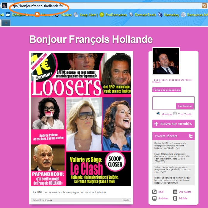 capture d'écran de bonjourfrancoishollande.fr